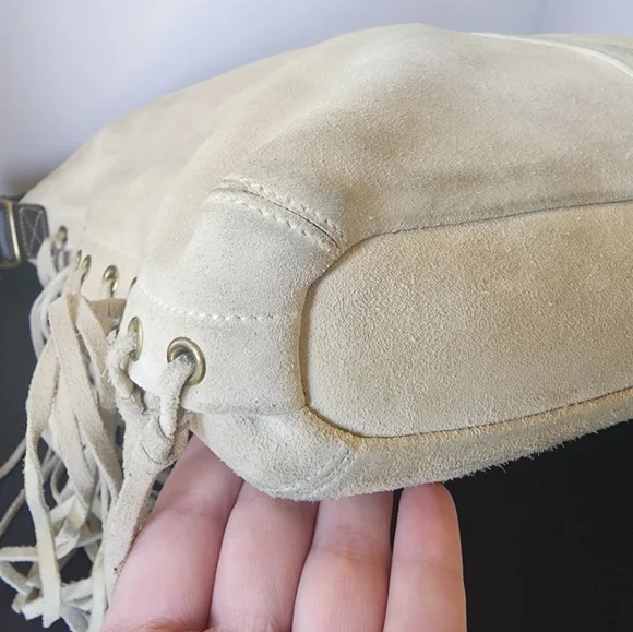 Coach Vintage Suede Fringe Hobo Bag, Whipstitch Handle, Rare, 2002, VGUC - Picture 7 of 14
